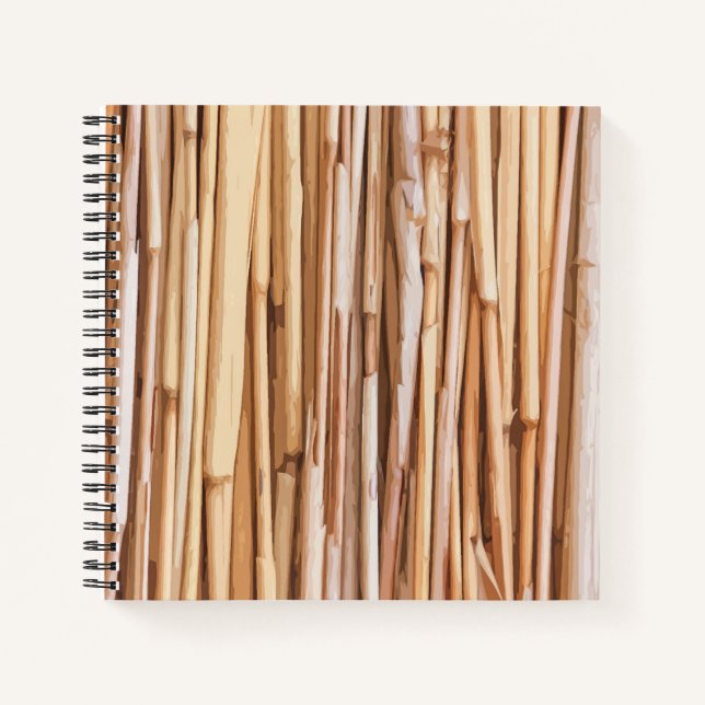 Simple Dried Bamboo Artwork | Notebook (Front)