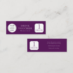 Simple DRINK VOUCHER Corporate logo Business Card