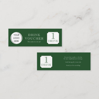 Simple DRINK VOUCHER Corporate logo Business Card