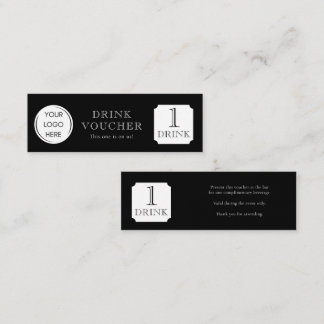 Simple DRINK VOUCHER Corporate logo Mini Business Card
