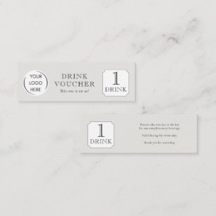 Simple DRINK VOUCHER Corporate logo Mini Business Card
