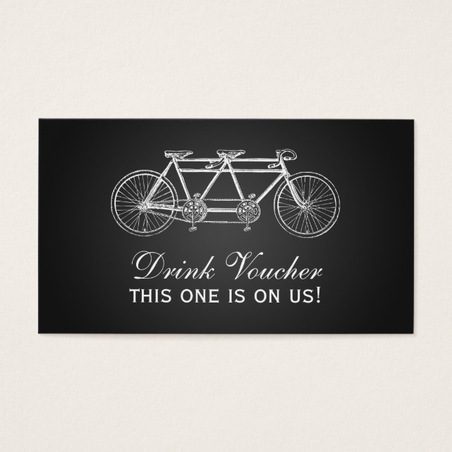 Simple Drink Voucher Tandem Bike Black (Front)
