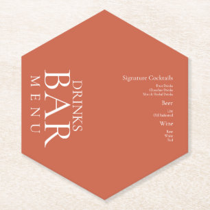 Simple Drinks Cocktail Wine Wedding  Terracotta Paper Coaster