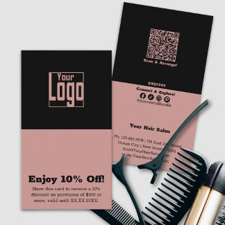 Simple Dual-Tone Hairstylist 10% Off Discount Card