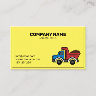 Simple Dump Truck Building Construction Company Bu Business Card