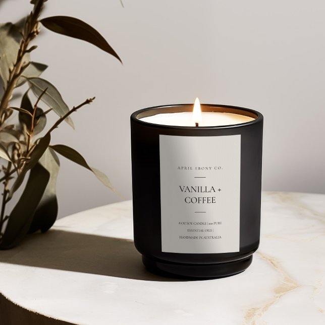 SIMPLE DUSKY EGG IVORY WHITE MINIMAL MODERN CANDLE FOOD LABEL (Creator Uploaded)