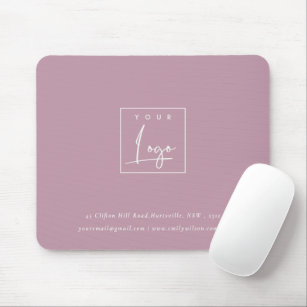 Simple Dusky Pink Custom Promotional Business Logo Mouse Pad