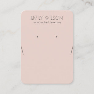 Simple Dusky Rose Pink Necklace Earring Display Business Card