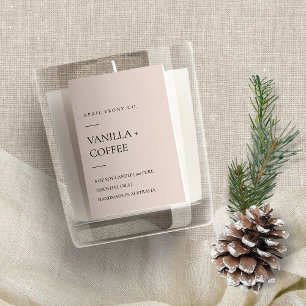 SIMPLE DUSKY SOFT BLUSH PINK MINIMAL MODERN CANDLE FOOD LABEL