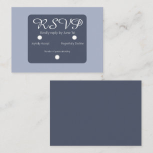 Simple Dusty Blue and Light Blue RSVP Wedding Card