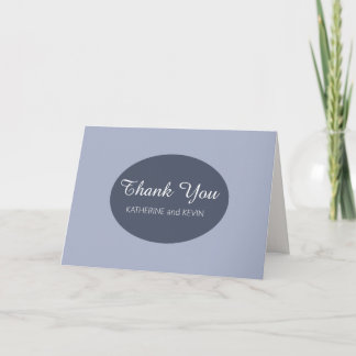 Simple  Dusty Blue and White Thank You Card