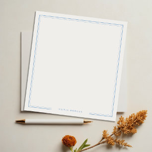 Simple Dusty Blue Border Name Stationery Notepad
