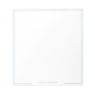 Simple Dusty Blue Border Name Stationery Notepad