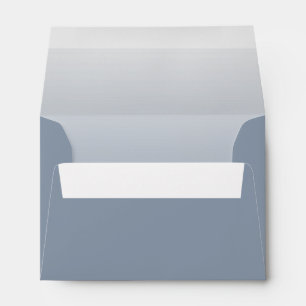 Simple Dusty Blue Gradient Wedding Envelope