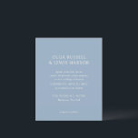 Simple Dusty Blue Modern Budget Wedding Invitation<br><div class="desc">Modern wedding invitations featuring a clean and simple design with bold fonts.</div>