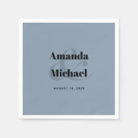 Simple Dusty Blue Modern Minimalist Wedding