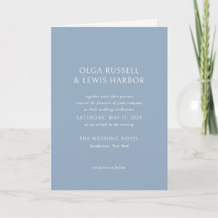 Simple Dusty Blue Modern Wedding Invitation