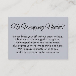 Simple Dusty Blue No Wrapping Needed Bridal Shower Enclosure Card