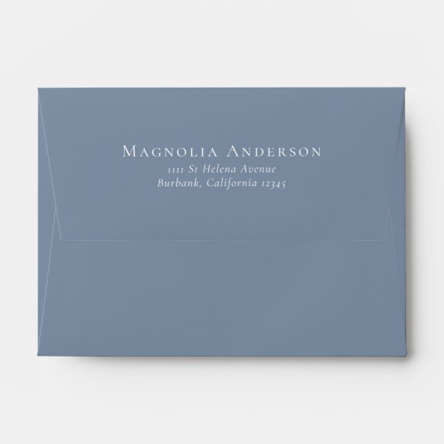 Simple Dusty Blue Return Address Envelope (Back (Top Flap))