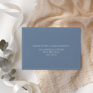 Simple Dusty Blue Script Wedding Envelope