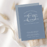 Simple Dusty Blue Script Wedding Invitation<br><div class="desc">Simple Dusty Blue Script Wedding Invitation. Invite guests in timeless style with this elegant dusty blue script wedding invitation card. Featuring clean typography on a soft blue background, it’s perfect for both modern and classic wedding themes. Coordinates beautifully with matching save the date, RSVP, and thank you cards for a...</div>