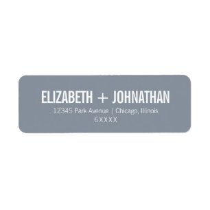 Simple Dusty Blue Typography Wedding Address