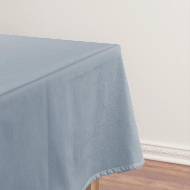 Simple dusty dove blue color tablecloth (In Situ)