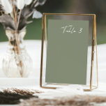 Simple Dusty Green Modern Wedding Table Number<br><div class="desc">The simplicity of the design allows it to effortlessly complement any wedding theme or decor style, making it a versatile choice for your special day. The crisp typography and sleek design create a modern and sophisticated look, setting the tone for a memorable wedding celebration. Designed to coordinate with for the...</div>