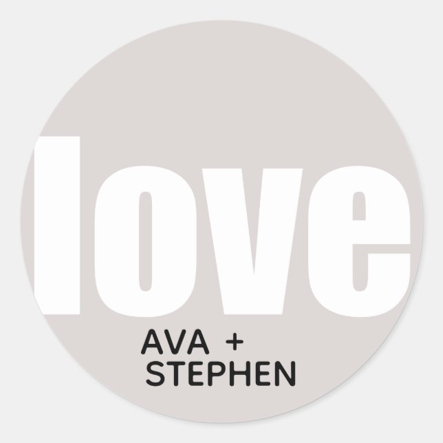 Simple Dusty Pink Love Wedding Classic Round Sticker (Front)