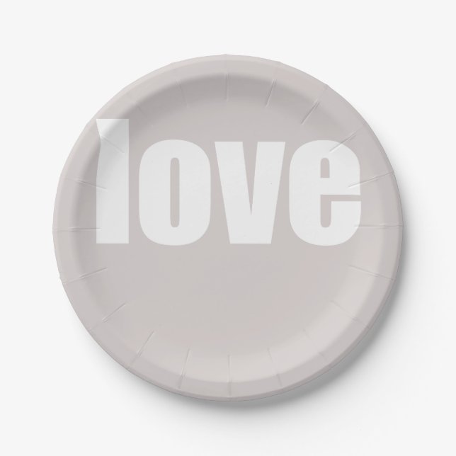 Simple Dusty Pink minimalist Wedding Paper Plate (Front)