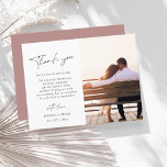 Simple Dusty Pink Script Photo Wedding Thank You Postcard<br><div class="desc">Simple Dusty Pink Script Photo Wedding Thank You Cards - Modern Elegance with Personalised Typography. Capture the essence of your love story with our elegant wedding thank you cards featuring a minimalist design set with a charming dusty pink back. Add a personal touch to your celebration by incorporating your favourite...</div>