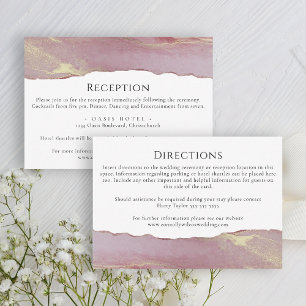 Simple Dusty Pink Wedding Information Card