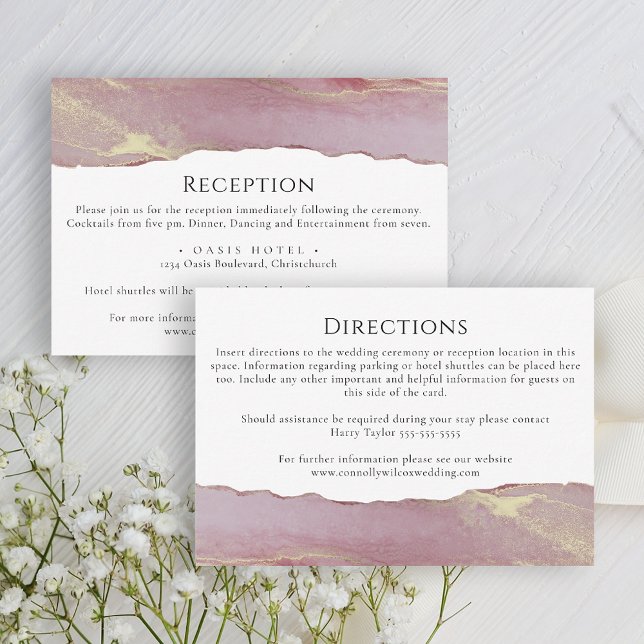 Simple Dusty Pink Wedding Information Card (Creator Uploaded)