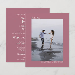 Simple Dusty Rose BUDGET Wedding Photo Invitation
