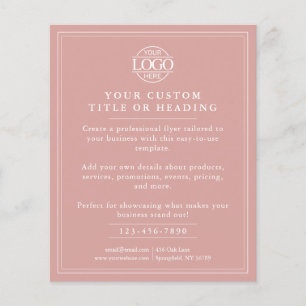 Simple Dusty Rose Business Logo Promotional Flyer