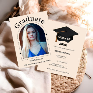 Simple Dusty Rose girl graduation announcement