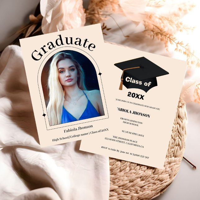 Simple Dusty Rose  girl graduation announcement (Creator Uploaded)