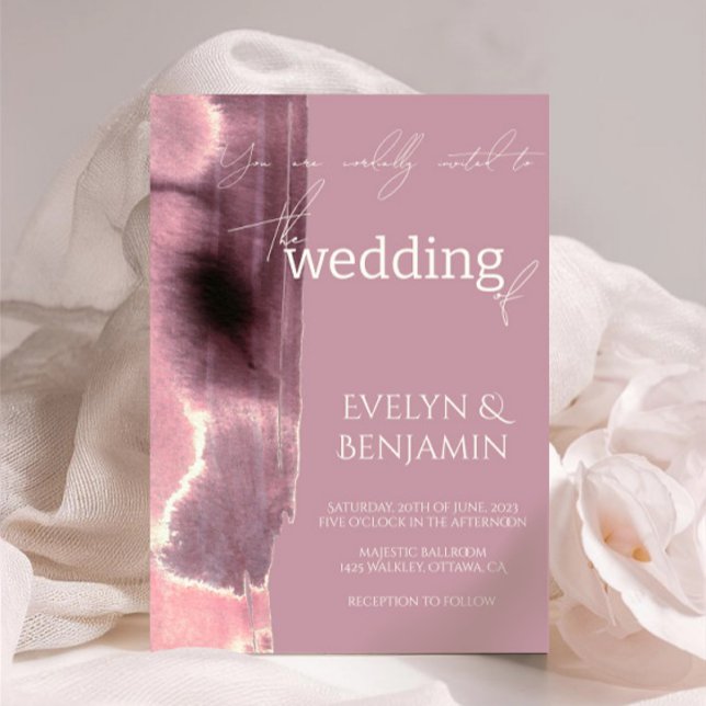 Simple Dusty Rose Mauve Wedding Invitation (Creator Uploaded)