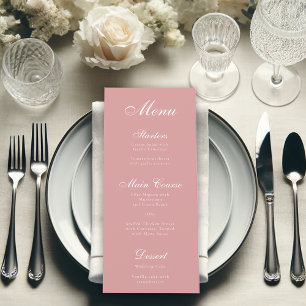 Simple Dusty Rose Pink Elegant Script Calligraphy  Menu