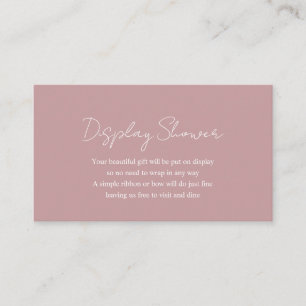 Simple Dusty Rose Pink Modern Display Baby Shower Enclosure Card