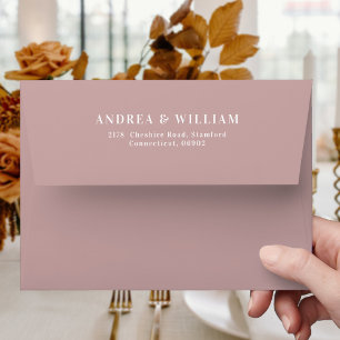 Simple Dusty Rose Wedding Envelope