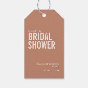 Simple Dusty Terracotta Bridal Thank You Gift Tags
