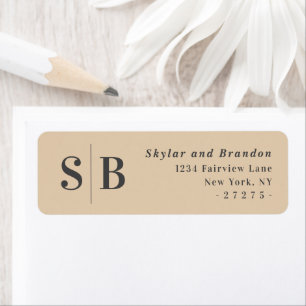 Simple Dusty Yellow Wedding Return Address