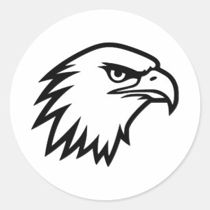 Simple Eagle Elegance in Black and White Classic Round Sticker