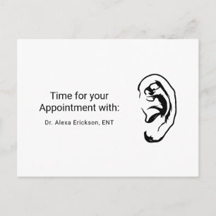Simple Ear ENT Otolaryngologist Appointment Postcard