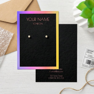 Simple earring display card with colourful border