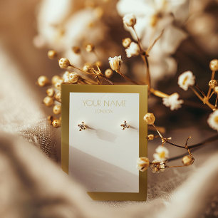 Simple earring display card with gold border