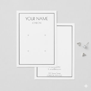 Simple earring display card with thin border