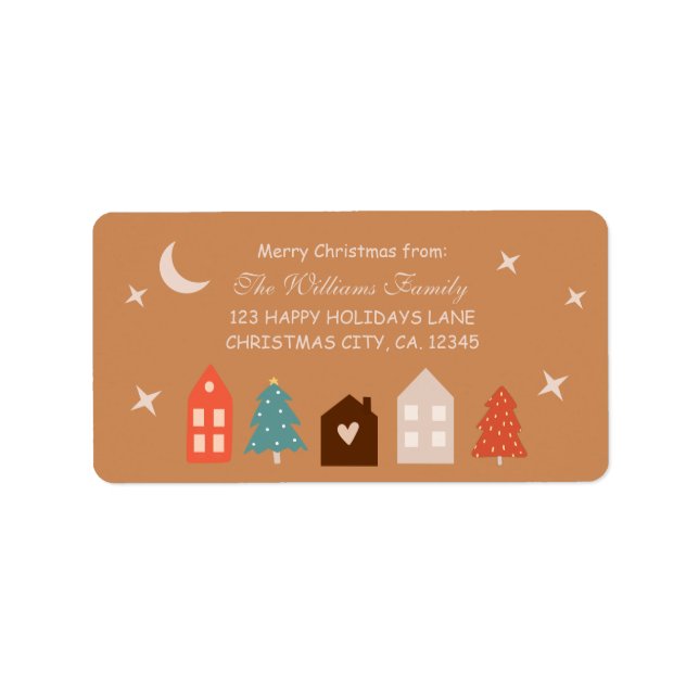 Simple Earth Tone Merry Christmas  Label (Front)