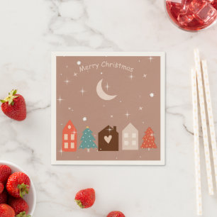 Simple Earth Tone Merry Christmas  Napkin